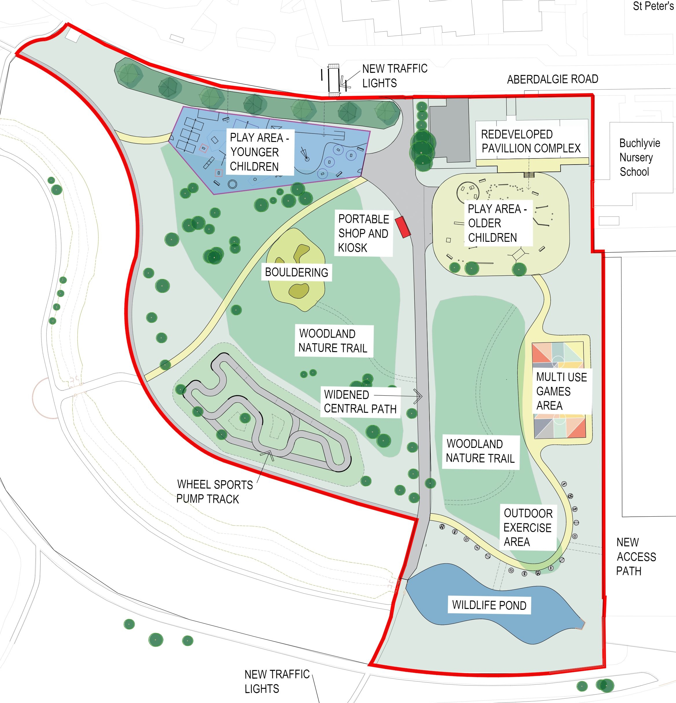An image of proposed plans for the Pavillion Complex and Blairtummock Park development